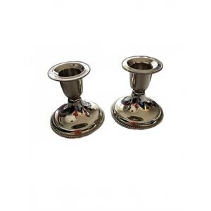Elegance Silverware Pair of Silver Plated Zinc Candlestick Holders